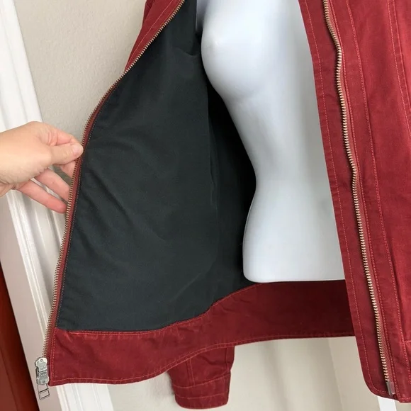 Kuhl Burr Red Patina Dye Moto Jacket Size Small - Picture 12 of 16